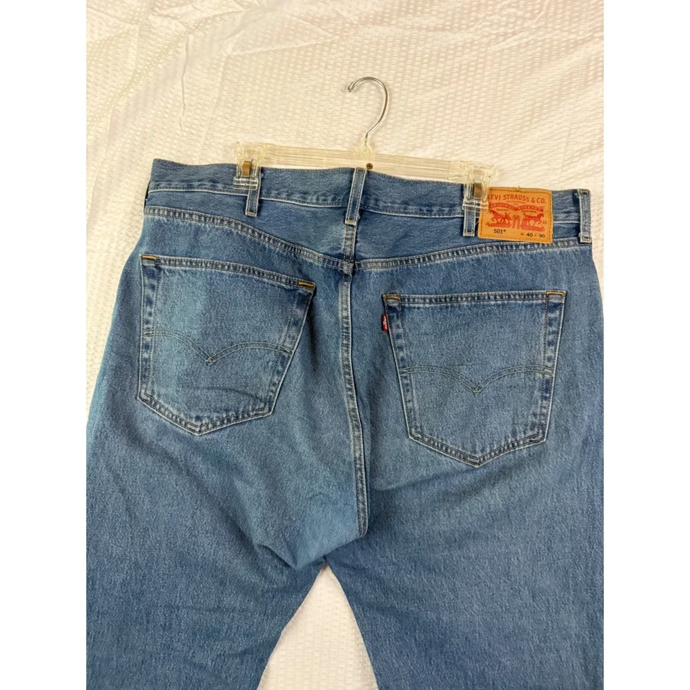 2 pairs Levi  501 Original Mens Blue Medium Wash Straight Leg Denim Jeans 40x30